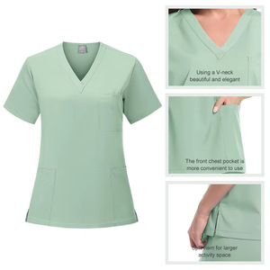 Unisex Quick Dry <b>Scrub</b> <b>Set</b> Moisture Wicking Split Uniform Hospital Medical Workwear S XXL - Product Image 2