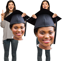 Grandes découpes de tête de remise de diplôme de mariage surdimensionnées personnalisées Matériau plastique du panneau mousse coreflute papier cartonné écologique