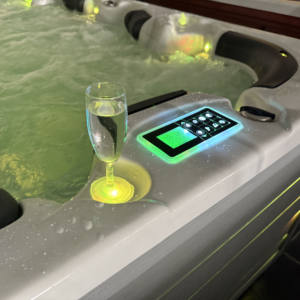 5 personas al aire libre <span class=keywords><strong>Pub</strong></span> Hotel hostal Spa Baño de hielo en el suelo sobre el suelo bañera de hidromasaje de masaje grande con escaleras - Product Image 4