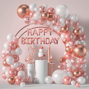 CYmylar venta al por mayor oro rosa <span class=keywords><strong>cursiva</strong></span> número globos minúsculas número digital globos para decoración de fiesta de cumpleaños - Product Image 2
