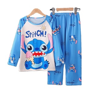 Nuovo Set <span class=keywords><strong>Pigiama</strong></span> a Maniche Lunghe per Bambini Primavera-Autunno, T-shirt con Collo Tondo e Stampe Carine per Ragazze e Ragazzi - Product Image 3
