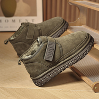 Bottes d'hiver pour hommes, respirantes, à lacets, plateforme, style Oxford, en cuir véritable, tendance Evergreen, pour la neige