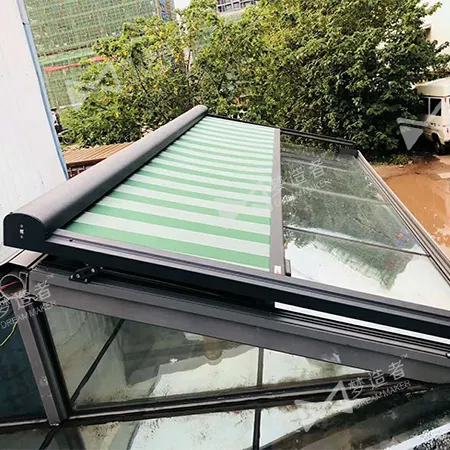 Motorized Sunroom Aluminum Retractable Design Remote Control Conservatory Commercial Ce Metal Glass Roof Awning