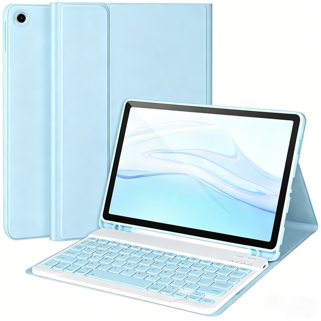 Auto Wake Sleep Magnetic Detachable Keyboard Case with Pen Holder for Samsung Galaxy Tab A9 Plus A11 S9 FE 11"