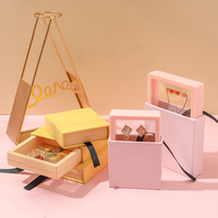 Boîtes de rangement transparentes personnalisées pour colliers, bagues, en carton, en plastique, pour l'affichage de bijoux, étuis de voyage