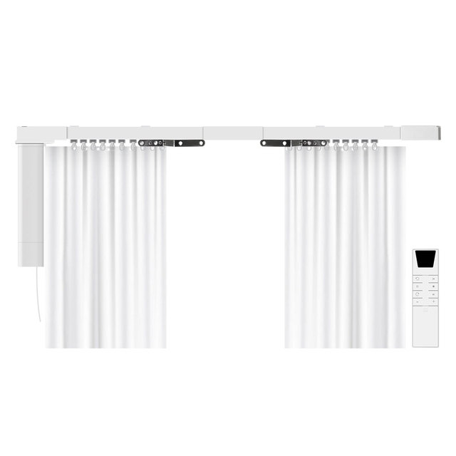Zemismart Tuya Zigbee Rechargeable Electric Curtain Motor with Customized Slide Curtain Track Support Alexa Google Home Control