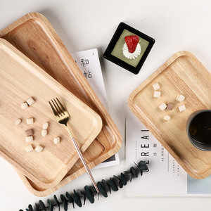 Japanese Style Rubberwood <b>Tray</b> Solid Wood Rectangular <b>Tea</b> <b>Tray</b> Dessert Plate Wooden Serving <b>Tray</b> Storage <b>Tray</b> - Product Image 4