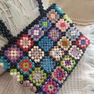 Kit de <span class=keywords><strong>sac</strong></span> à bandoulière carré à motifs granny en perles DIY, ensemble de fabrication de <span class=keywords><strong>sac</strong></span> à main tissé à la main avec perles, pour débutants - Product Image 5