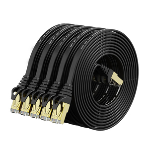 สายอีเธอร์เน็ตแบบแบน Cat 7 ทองแดงตีเกลียว 10 เมตร RJ45 ทนทานต่อสภาพอากาศ ป้องกันสัญญาณรบกวน ความเร็ว 10Gbps 600MHz ยี่ห้อ D-sunty สำหรับ PS5/4/3 Xbox โมเด็ม เราเตอร์ LAN - Product Image 1