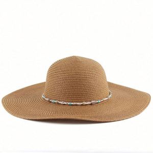Nouveau chapeau de soleil en papier à large bord pour femme, idéal pour la pêche en plein air, les vacances, les voyages et la plage - Product Image 2