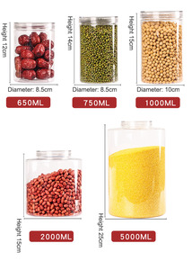 Venta al por mayor Frascos rígidos de pared gruesa PET Botellas vacías selladas transparentes con tapas Tapas Almacenamiento Latas herméticas Embalaje - Product Image 2