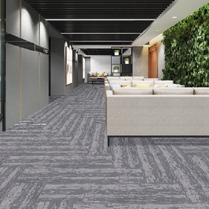 Dalles de moquette PET résistantes aux taches, à poils bouclés, motif puzzle, poils moyens, modernes, antidérapantes, usage commercial - Product Image 2