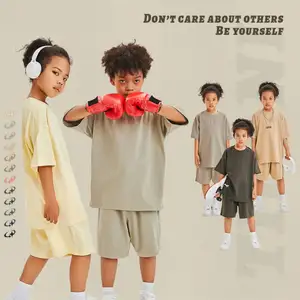 Детская одежда в стиле хип-хоп, унисекс, 100% хлопковые шорты и футболка, комплект детской одежды