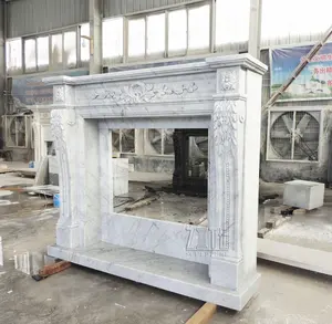 White Stone Fireplace New Design Decorative White Natural Stone Marble Fireplace