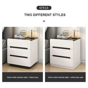 เฟอร์นิเจอร์ไม้สมัยใหม่ โต๊ะข้างเตียงสีขาวดำ ตู้ข้างเตียง - Product Image 3