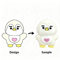Porte-clés personnalisé en peluche pingouin de dessin animé de 10 cm, jouet en peluche doux, breloque de sac pour décoration