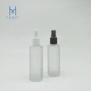 HOMAY packaging best price clear 85ml frosted round perfume glass bottles with spray pump