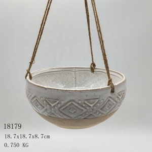 Al aire libre colgando tazón de cesta geométricamente cóncavo figura para las plantas Macetas - Product Image 1