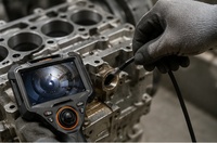 Caméra d'inspection endoscopique industrielle portable JZJ-RMK avec écran HD 5 pouces 360° °   Sonde de direction