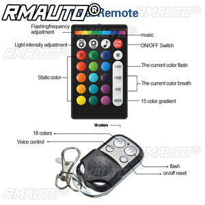 12pcs/set Motorcycle RGB <b>LED</b> <b>Strip</b> Kit <b>Waterproof</b> RF Remote+Voice Control 5050SMD Glow Underglow Ground Effect Atmosphere <b>Light</b> - Product Image 6