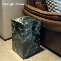 Table de plinthe rectangulaire en marbre Verde Alpi sur mesure pour l'aménagement intérieur de villas et la décoration des chambres d'hôtel