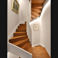 DAIYA – escalier extérieur à lumière solaire avec escalier incurvé en marbre, semelle en acier