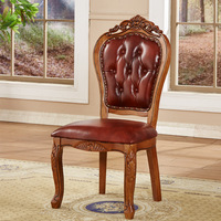Chaise de salle à manger de luxe en bois sculpté, style traditionnel américain, pour hôtel, vente en gros
