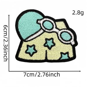 Dễ Thương Hình Ngôi Sao Bơi Sắt Trên Các Bản Vá Lỗi Tự Làm Quần Jean Áo Khoác Ba Lô Phù Hiệu Hợp Thời Trang Màu Xanh Phim Hoạt Hình Bơi Thêu Các Bản Vá Lỗi Cho Túi - Product Image 4