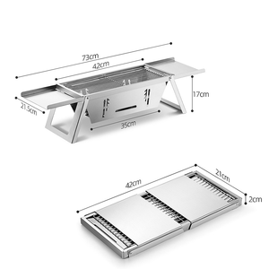 Großhandel Edelstahl Holzkohle BBQ Grill Tragbare Klapp Outdoor Camping Picknick Grill - Product Image 3