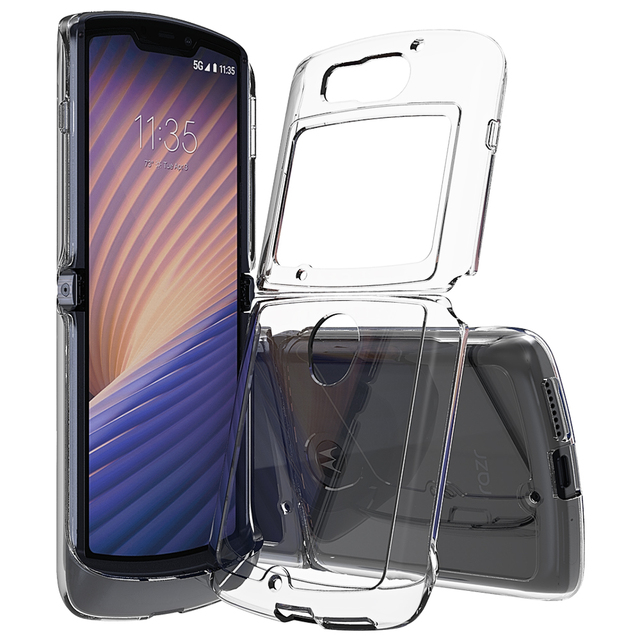 For Motorola MOTO RAZR 5G Clear PC TPU Plastic Cellphone Case