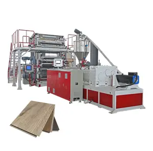 SPC vinyl floor tile making machine , WPC flooring sheet production line , Plastic PVC flooring extruder