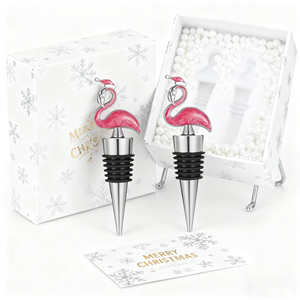 Tapón en forma <span class=keywords><strong>de</strong></span> flamenco <span class=keywords><strong>con</strong></span> sombrero <span class=keywords><strong>de</strong></span> Papá Noel, tapón <span class=keywords><strong>de</strong></span> <span class=keywords><strong>vino</strong></span> <span class=keywords><strong>de</strong></span> Metal, accesorios para el hogar, accesorios para <span class=keywords><strong>manualidades</strong></span>, <span class=keywords><strong>tapones</strong></span> para botellas <span class=keywords><strong>de</strong></span> vacío para Navidad - Product Image 2