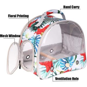Portador de viaje portátil para pájaros de primera calidad, jaula cuadrada pequeña con percha de soporte para periquitos, periquitos, loros, cacatúas, conures - Product Image 6