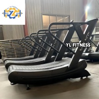 Cinta de correr de aire no motorizada y sin motor, máquina de correr comercial para gimnasio interior, máquina de fitness, cinta de correr curvada manual, para uso comercial