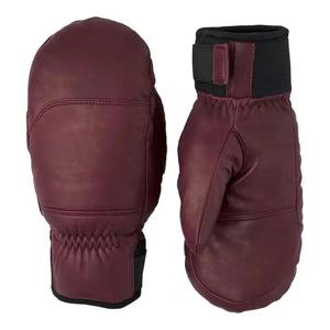 Mitaines de ski en cuir, gants d'hiver thermiques isolés, fermeture unisexe à boucle et crochet - Product Image 1