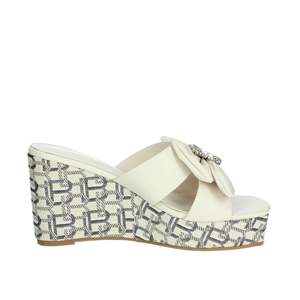 Sandales compensées Laura Biagiotti pour femme, crème, à plateforme et ornées de fleurs - Product Image 4