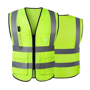Cheap Price High Visibility Black Orange Mesh Reflective Safety Vest Clothing With Pockets