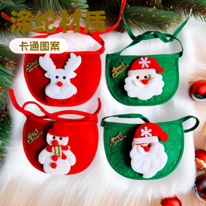 อิจิโมริผ้ากันเปื้อนสัตว์เลี้ยงลายการ์ตูนคริสต์มาสสีแดงสีเขียวสำหรับสุนัขแมวของตกแต่งงานปาร์ตี้ - Product Image 1