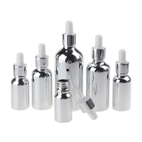Vente en gros de flacons compte-gouttes en verre argenté vides pour huiles essentielles, 10 ml, 15 ml, 20 ml, 30 ml, 50 ml, 100 ml