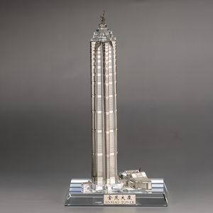 โออีเอ็มทำจากแก้วรูปหกเหลี่ยมหรูหราสลักด้วยเลเซอร์สร้างของที่ระลึกขององค์กรงานฝีมือสถาปัตยกรรมระดับไฮเอนด์ - Product Image 1