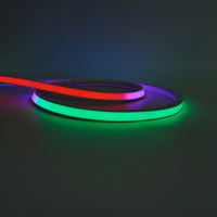 Bande lumineuse LED en silicone à illusions colorées 24V 16-16 avec bords, dimmable, étanche IP68, couleur personnalisée, contrôle tactile via application, CRI90
