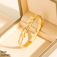 Bracelet tendance de luxe pour femme, finition brillante, en acier inoxydable plaqué or 18 carats avec zircon, motif cœur mat