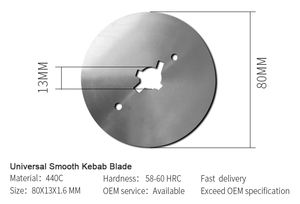Pièces détachées pour <span class=keywords><strong>machine</strong></span> à <span class=keywords><strong>kebab</strong></span> Doner, lames lisses de 80 mm, multifonctionnelles pour POTIS CEYLAN DEVRAN <span class=keywords><strong>GURDEN</strong></span> - Product Image 3