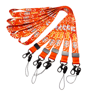 Wholesale Cartoon Printed <b>Polyester</b> <b>Lanyard</b> with Dual-use Lobster Clasp Phone String for ID Cards Work Student ID - Product Image 1