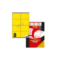 Etiquetas Autoadhesivas de Papel Amarillo de 24 Pulgadas, Rectangulares, 70x36mm, 100 Hojas A4 para Ropa, Marca MARKIN, Calidad Italiana Garantizada, Más Vendidas