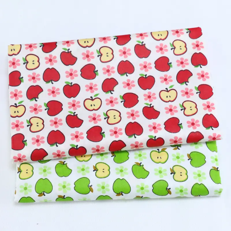 Katoen Stof 1.6M Breed Cartoon Little Apple Print Kleuterschool Baby Pyjama Top Puur Katoen