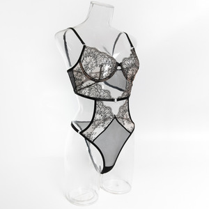 Ensemble de <span class=keywords><strong>lingerie</strong></span> <span class=keywords><strong>sexy</strong></span> en dentelle pour femmes, corset une pièce, body élégant noir - Product Image 6