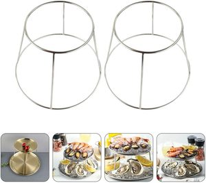 ชั้นวางโชว์อาหารบุฟเฟต์ของโรงแรมชั้นโชว์เค้กพิซซ่าขนมหวาน<span class=keywords><strong>2</strong></span>ชั้นทำจากสแตนเลสสำหรับชายามบ่าย - Product Image 3