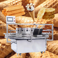 Machine industrielle à gaufres pour cornets de crème glacée, cornets de boulangerie, rouleaux d'œufs et gâteaux, machine à rouler les biscuits industrielle