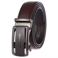 Ceinture en cuir véritable pour homme LY36-21581-1 avec logo personnalisé, ceinture à cliquet en cuir de vachette, ceinture à boucle automatique tendance pour homme